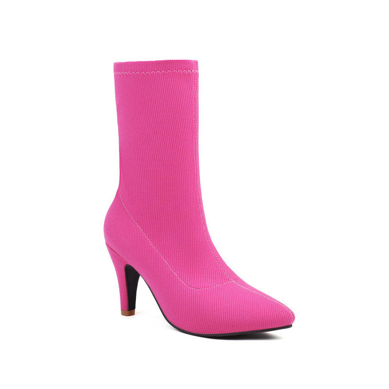 “Bottines chaussettes à talon – Élégance moderne & confort absolu