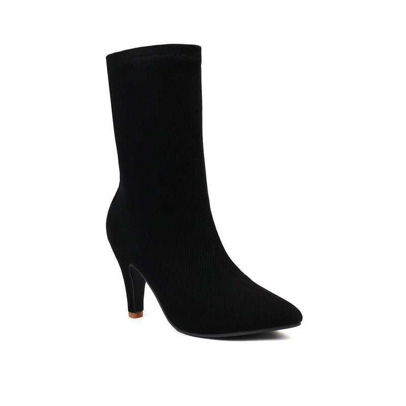 “Bottines chaussettes à talon – Élégance moderne & confort absolu