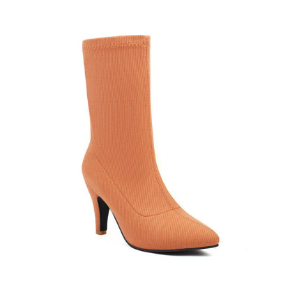“Bottines chaussettes à talon – Élégance moderne & confort absolu