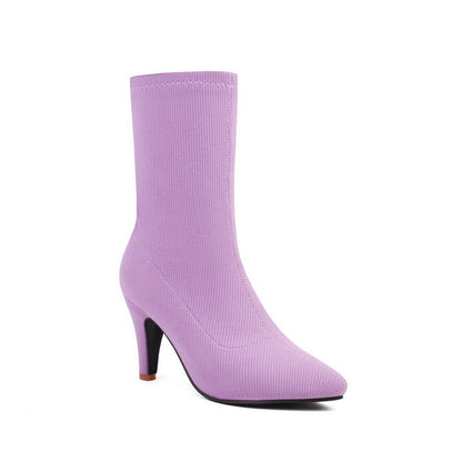 “Bottines chaussettes à talon – Élégance moderne & confort absolu
